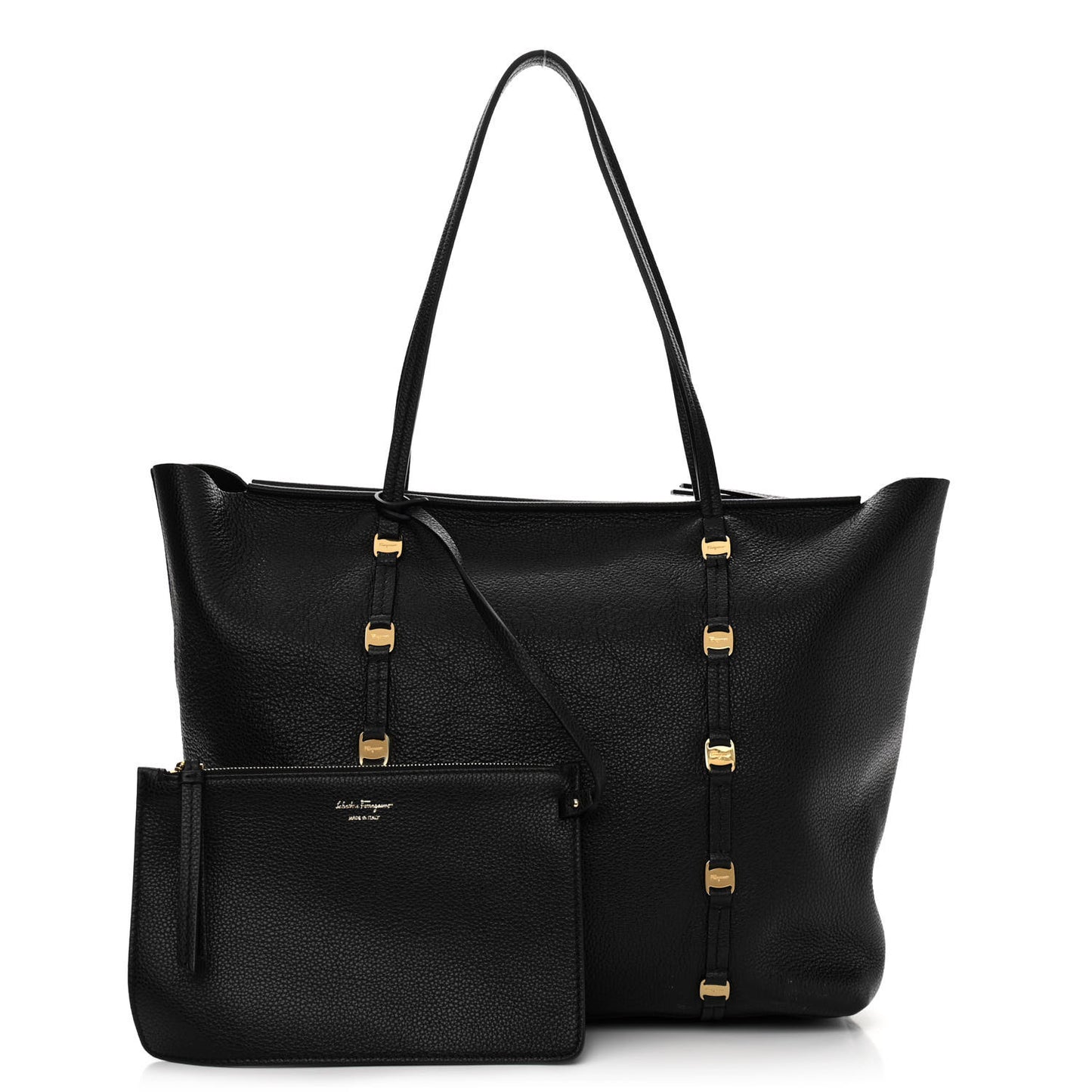 Grained Calfskin Emotion Tote Black