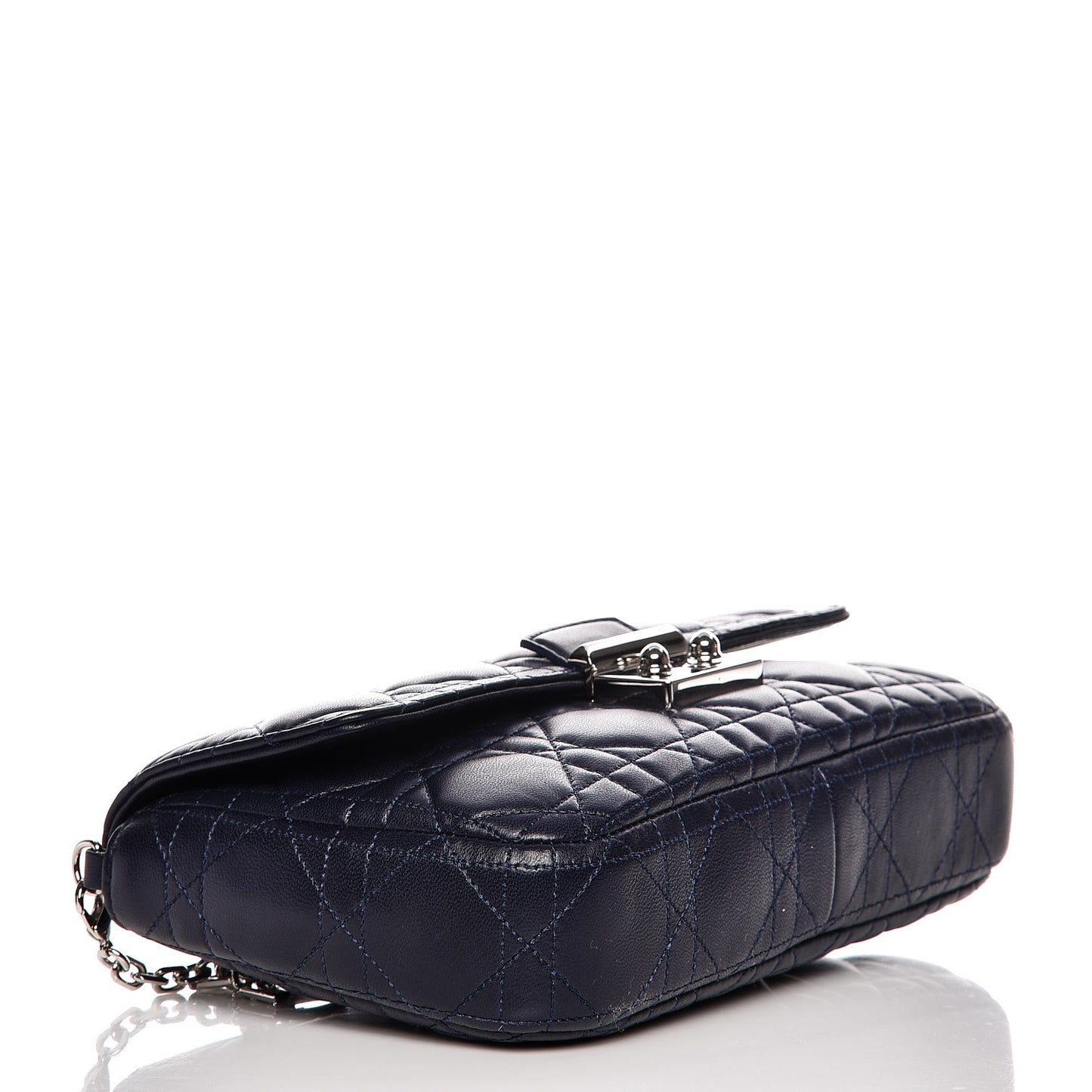 Lambskin Cannage Miss Dior Promenade Pouch Navy Blue