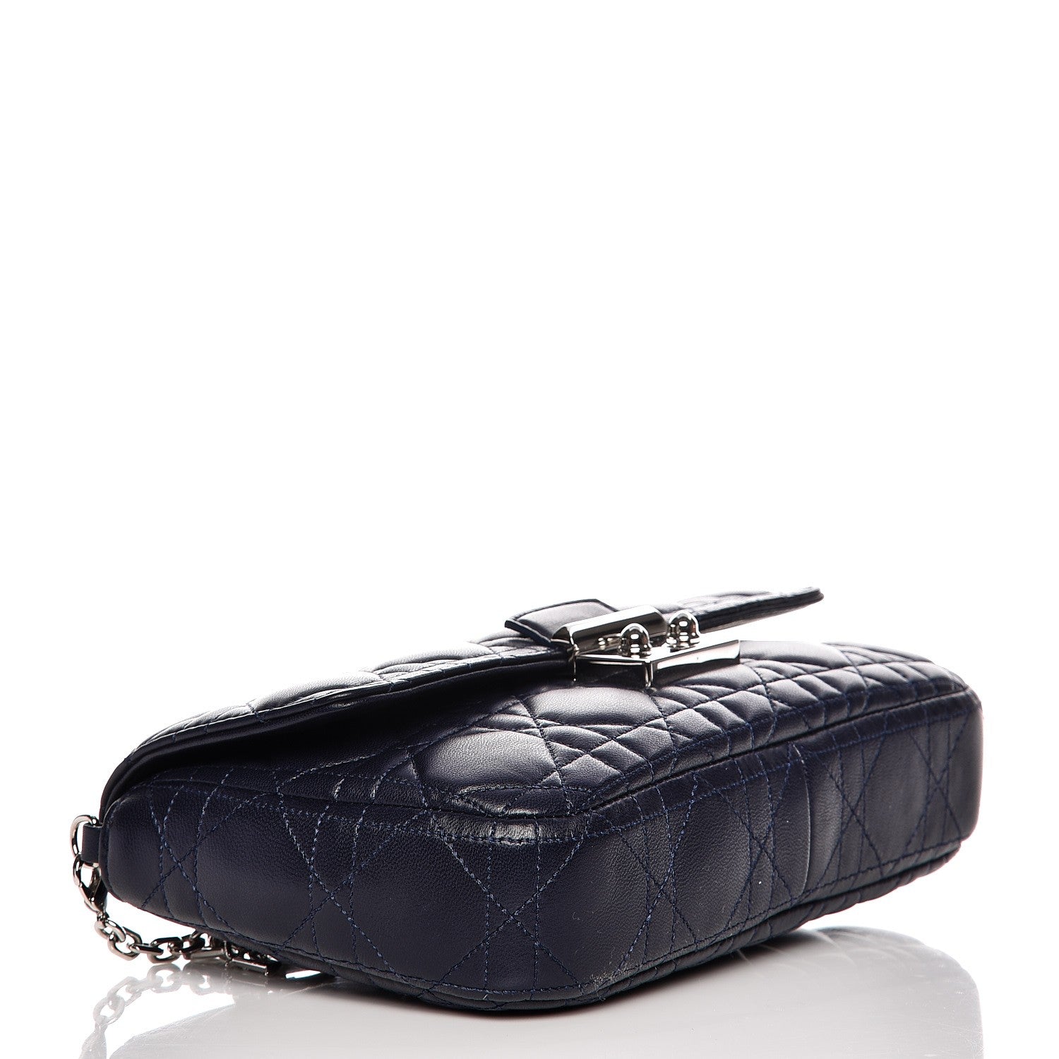 Christian Dior Lambskin Cannage Miss Dior Promenade Pouch Navy Blue 4 of 8