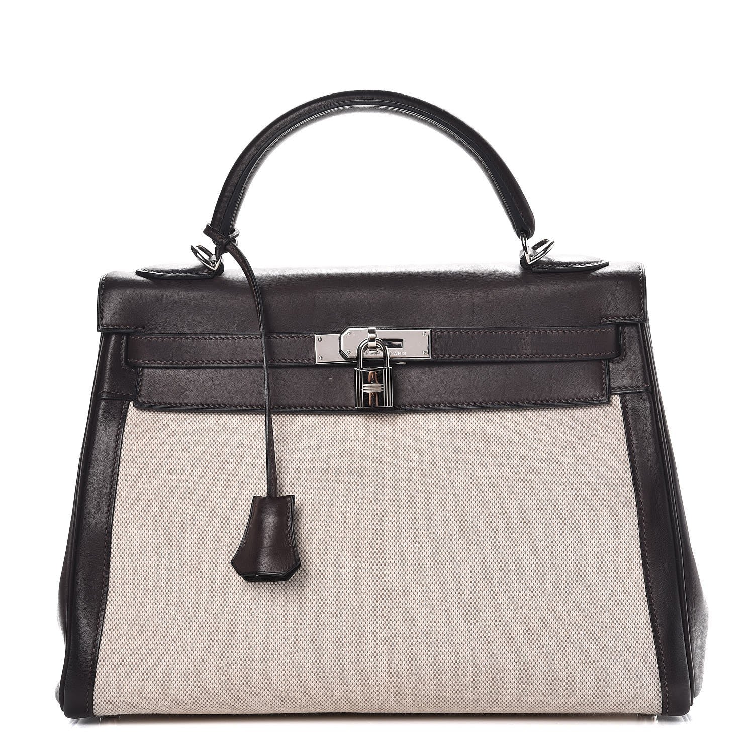Hermes Toile Swift Kelly 32 Chocolate 1 of 35