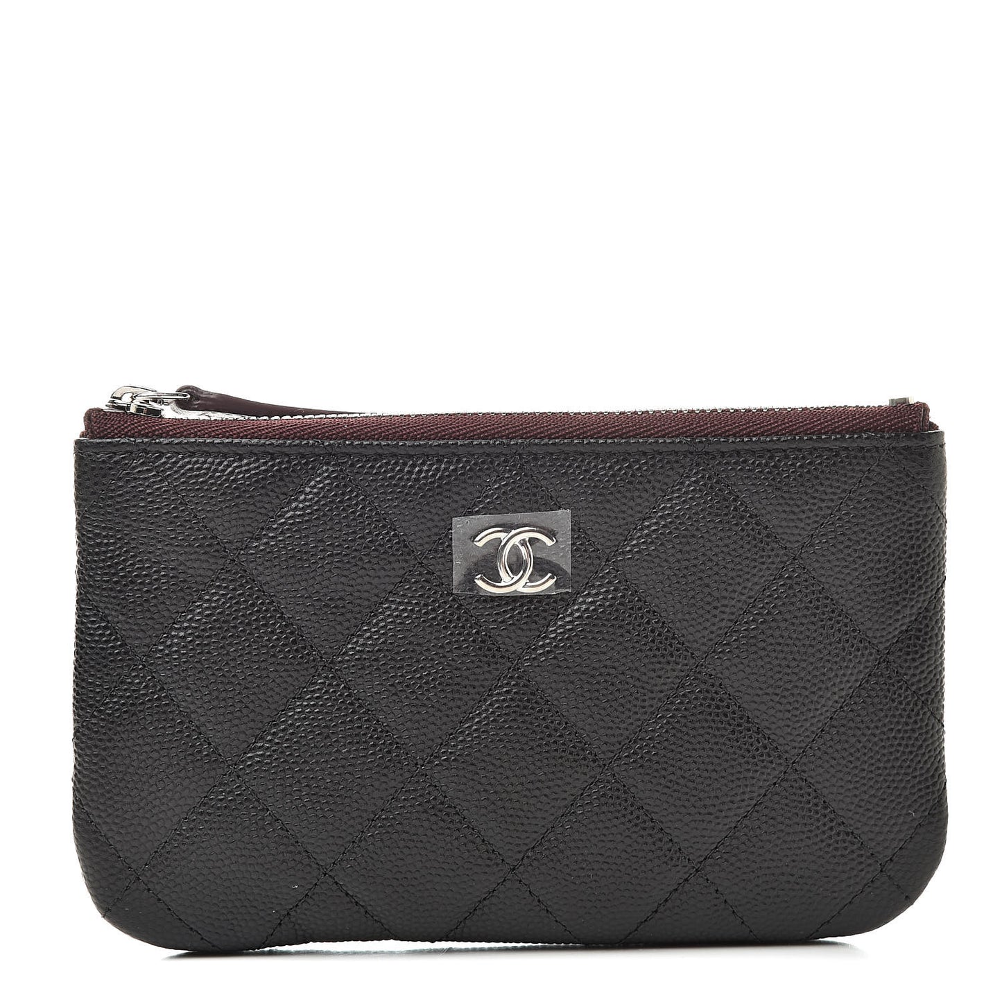 Caviar Quilted Small Cosmetic Case Black