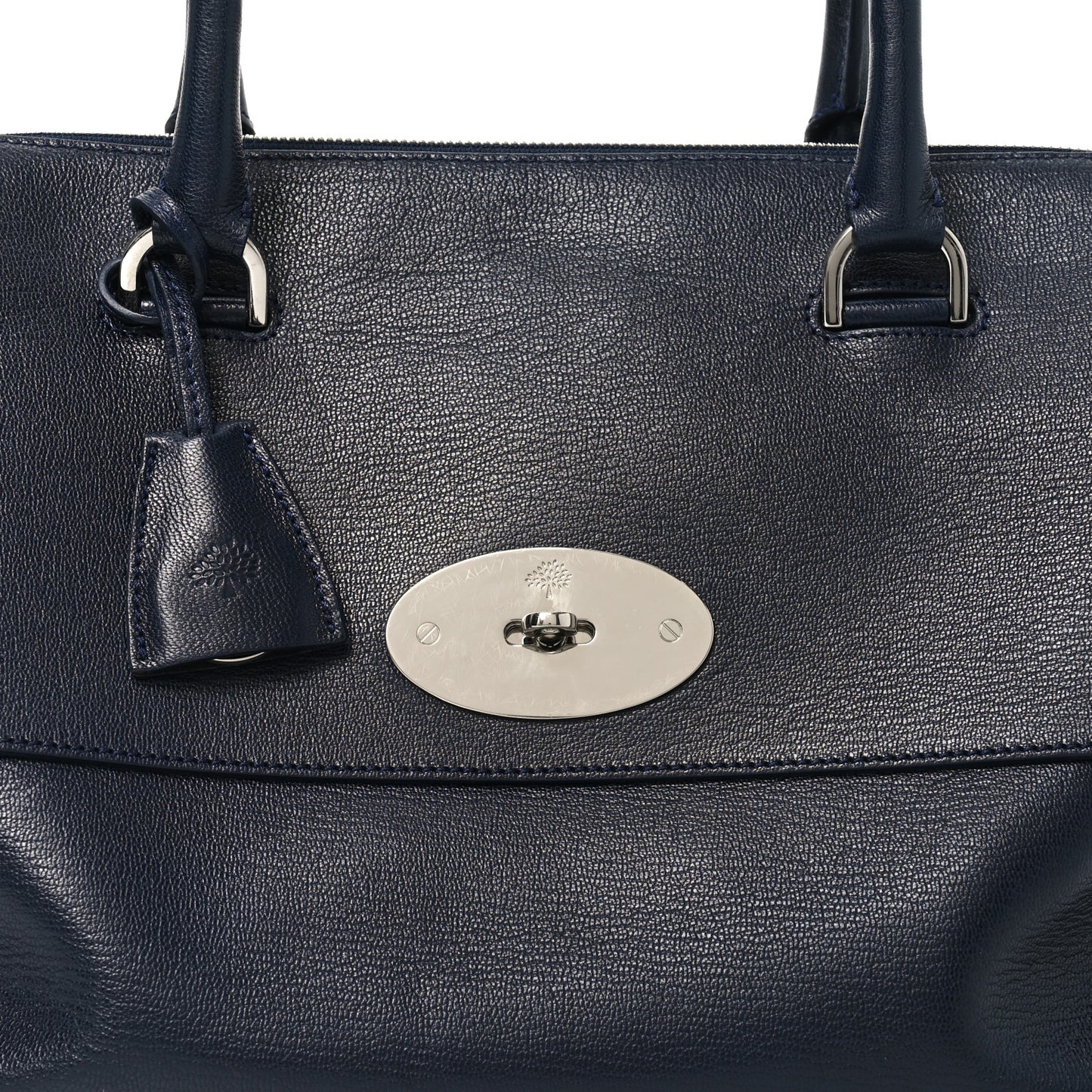 Glossy Goatskin Medium Del Rey Satchel Midnight Blue