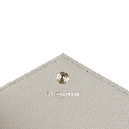 Saint Laurent Grain De Poudre Matelasse Chevron Monogram Chain Wallet Gris Souris 5 of 7