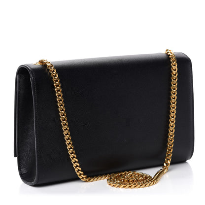 Saint Laurent Grain De Poudre Medium Classic Monogram Kate Satchel Black 3 of 11