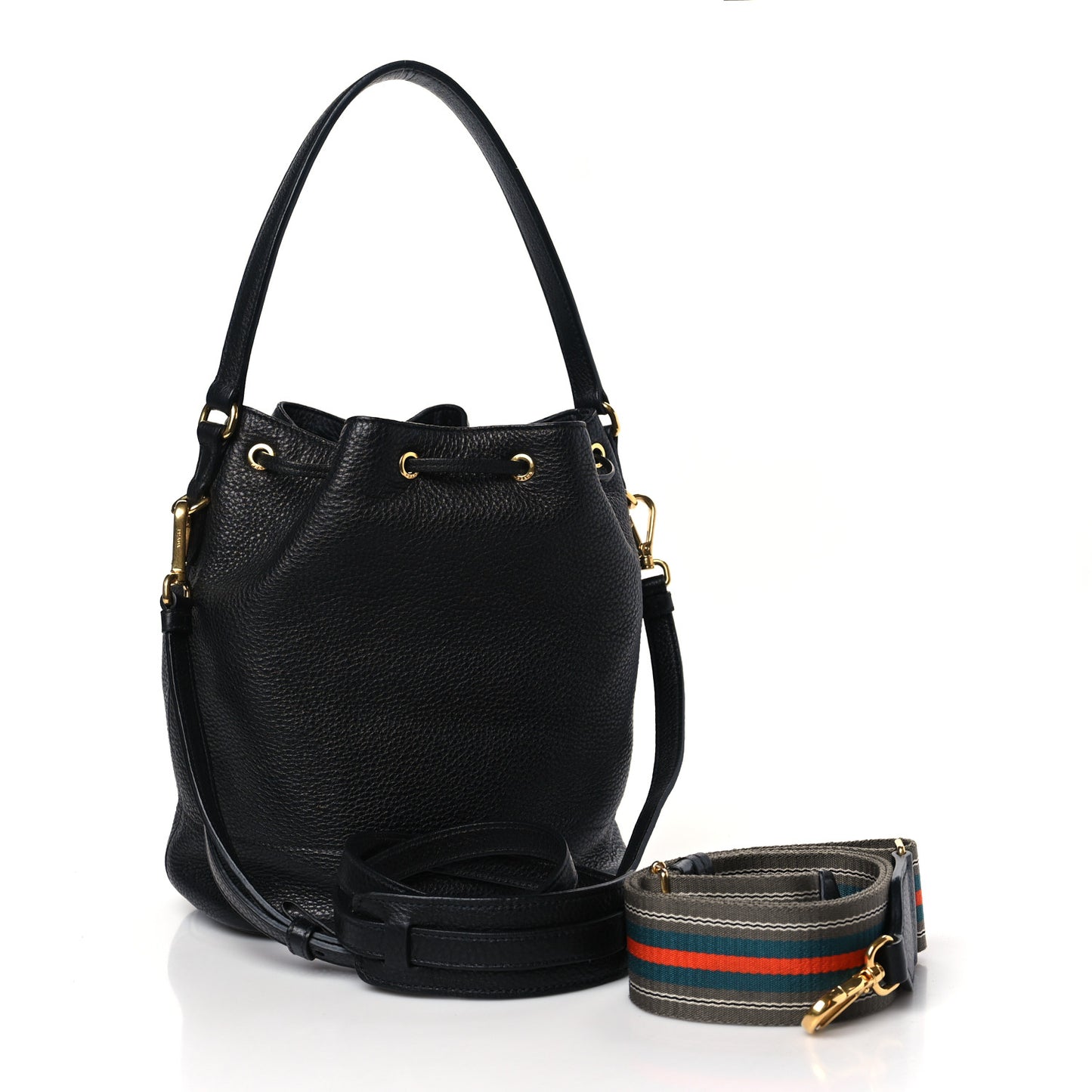 Vitello Daino Bucket Bag Black