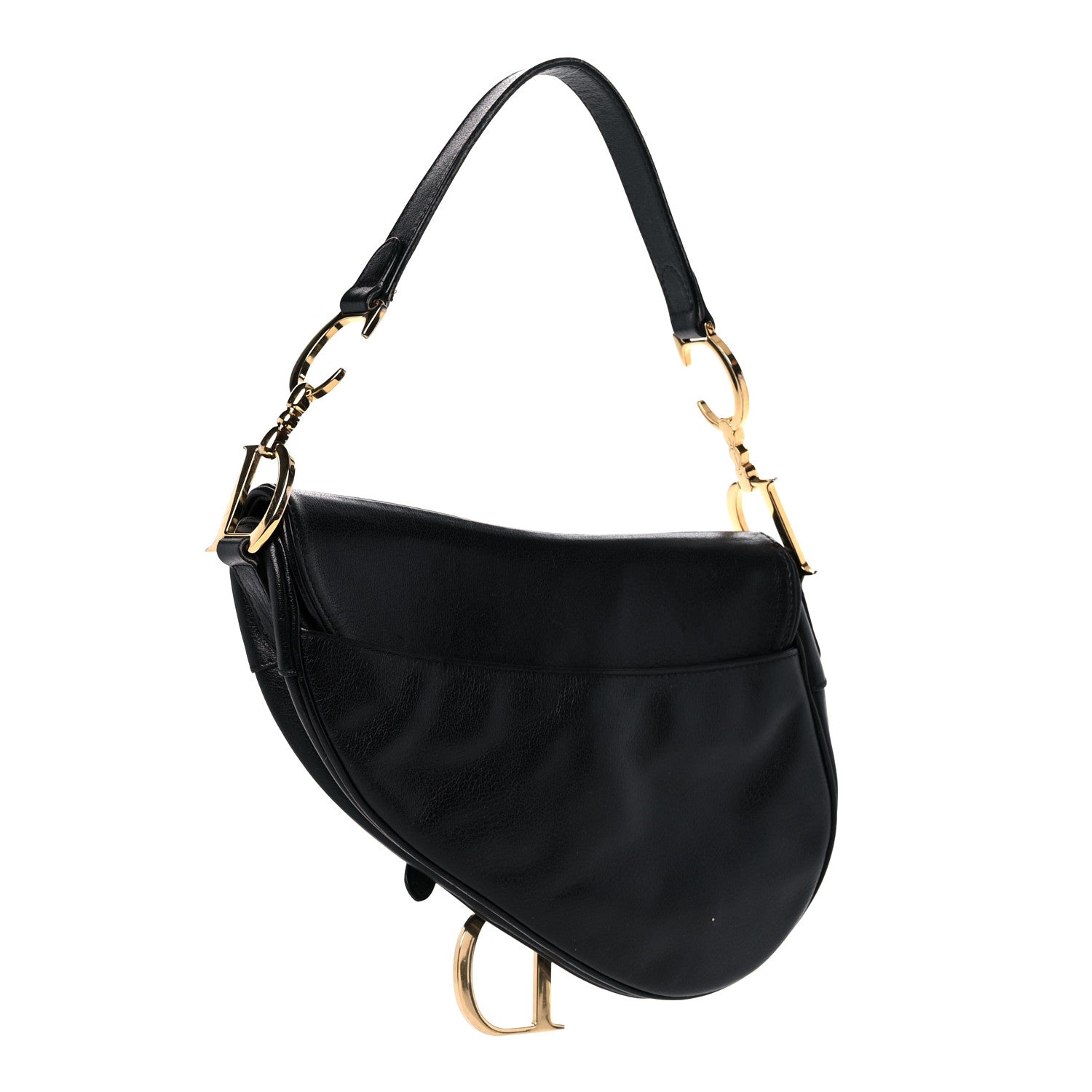 Christian Dior Shiny Goatskin Saddle Bag Black 2 of 15