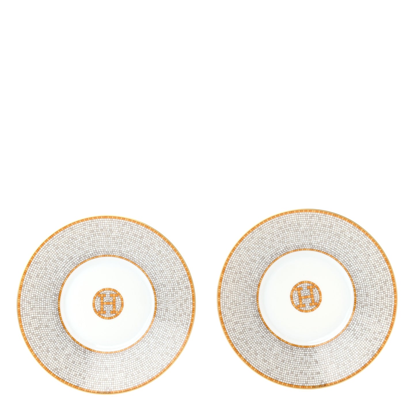 Porcelain Mosaique Au 24 Gold Tea Cup And Saucer Set Of 2