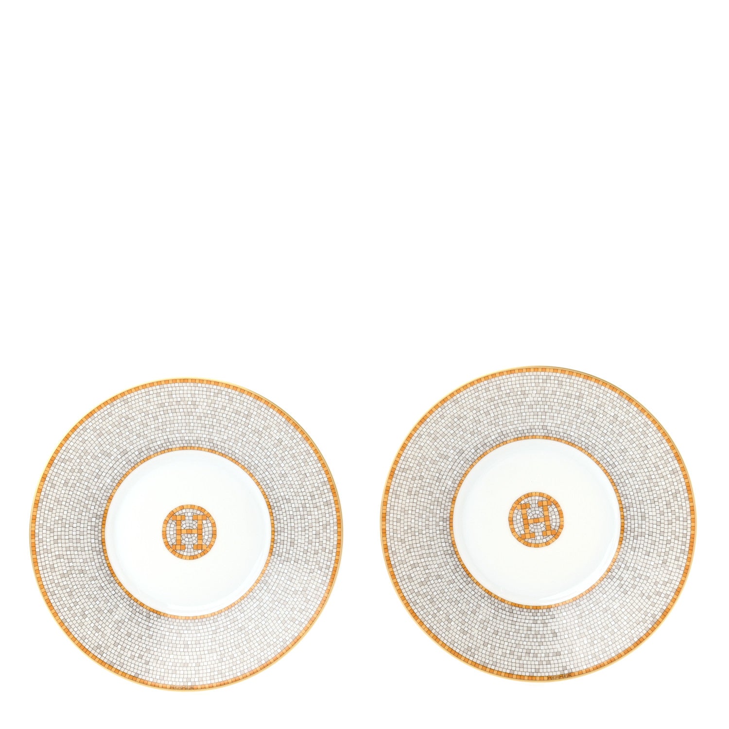 Hermes Porcelain Mosaique Au 24 Gold Tea Cup And Saucer Set Of 2 7 of 11