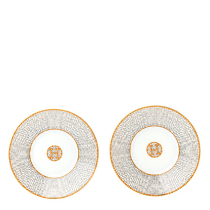 Hermes Porcelain Mosaique Au 24 Gold Tea Cup And Saucer Set Of 2 7 of 11