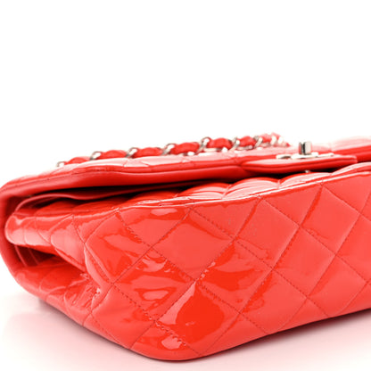 Chanel Patent Quilted Jumbo Double Flap Red 9 of 13