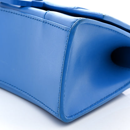 Balenciaga Shiny Box Calfskin Tonal B Hourglass Top Handle Bag XS Screen Blue 9 of 10