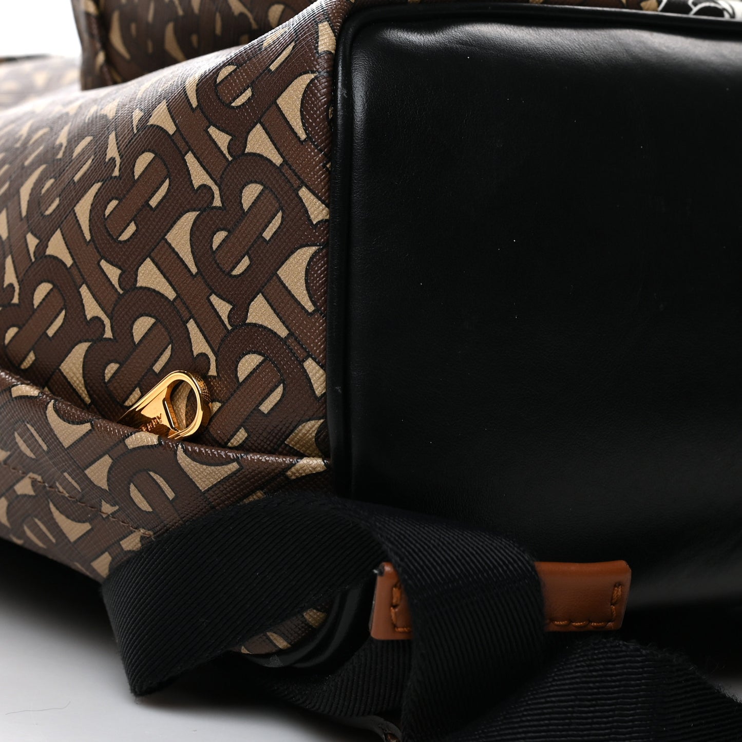 E-Canvas Monogram Stripe Backpack Bridle Brown