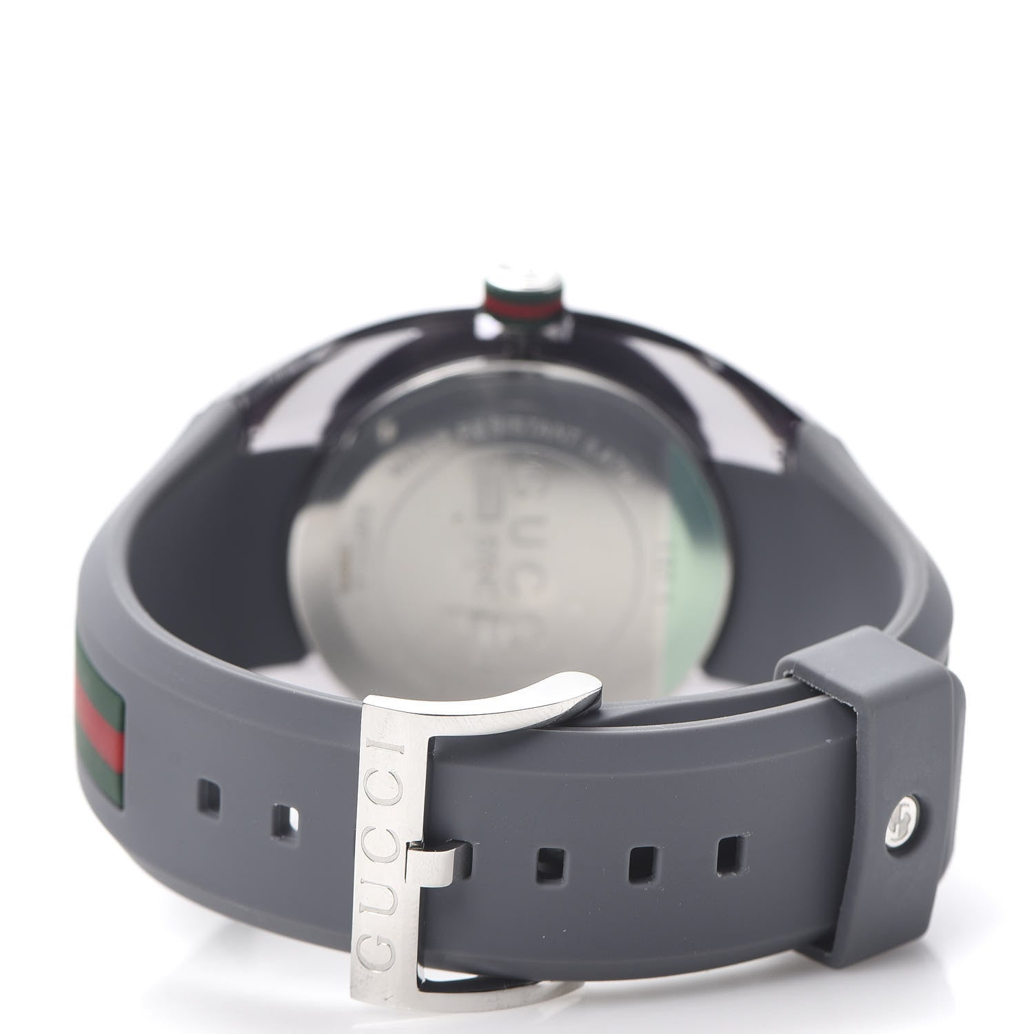 Gucci Stainless Steel Rubber 46mm Sync Web Quartz Watch Grey 4 of 6