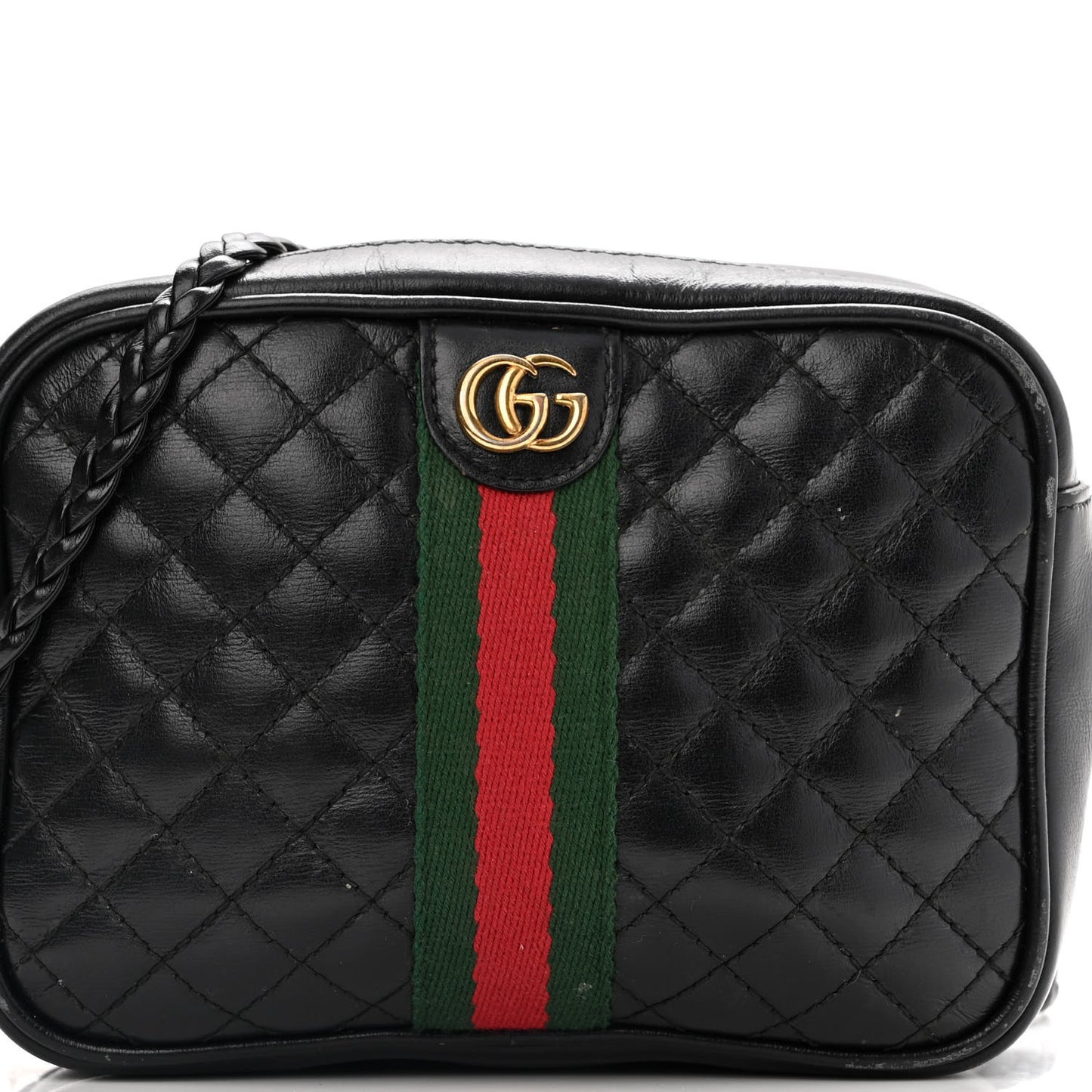 Calfskin Trapuntata Web Mini GG Shoulder Bag Black