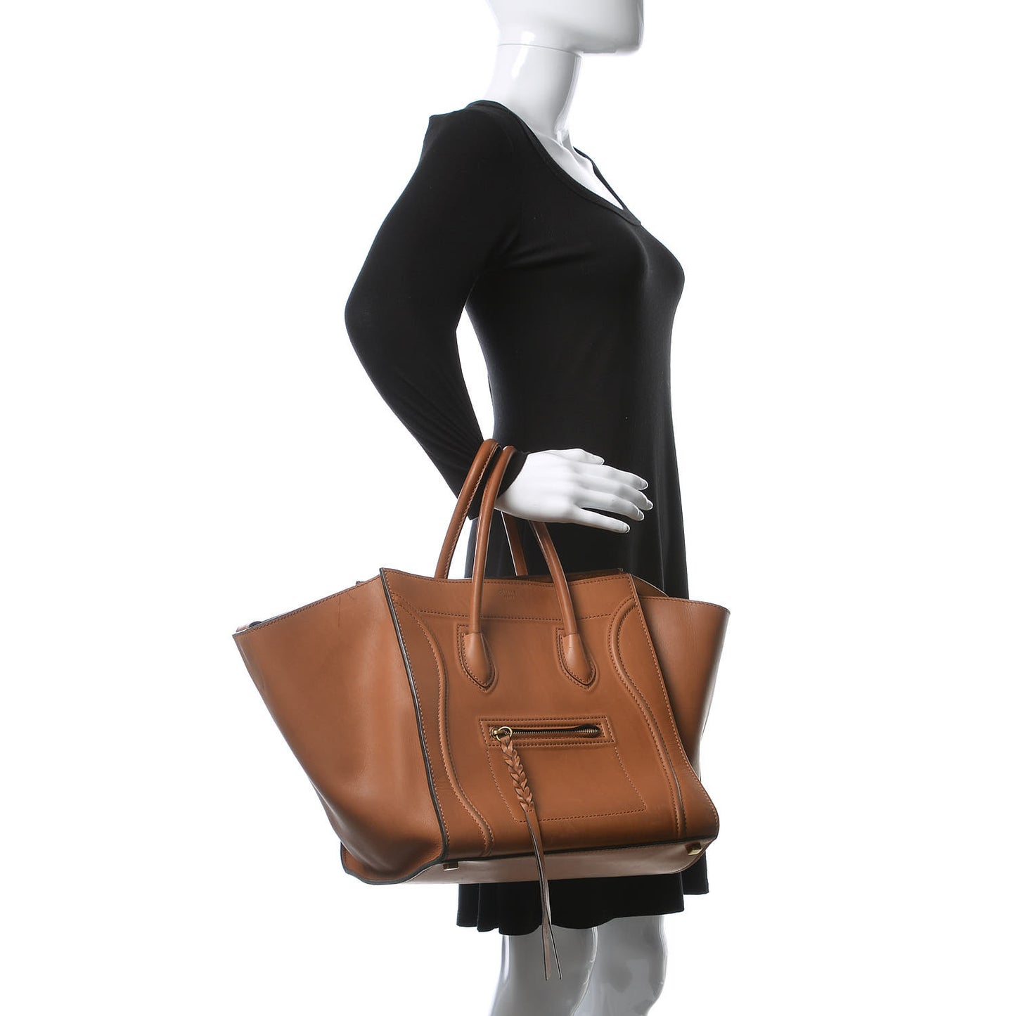 Natural Calfskin Medium Phantom Luggage Tan