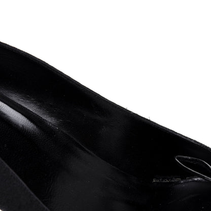 Gucci Fabric Monogram Mid-Heel Pumps 36.5 Black 10 of 12
