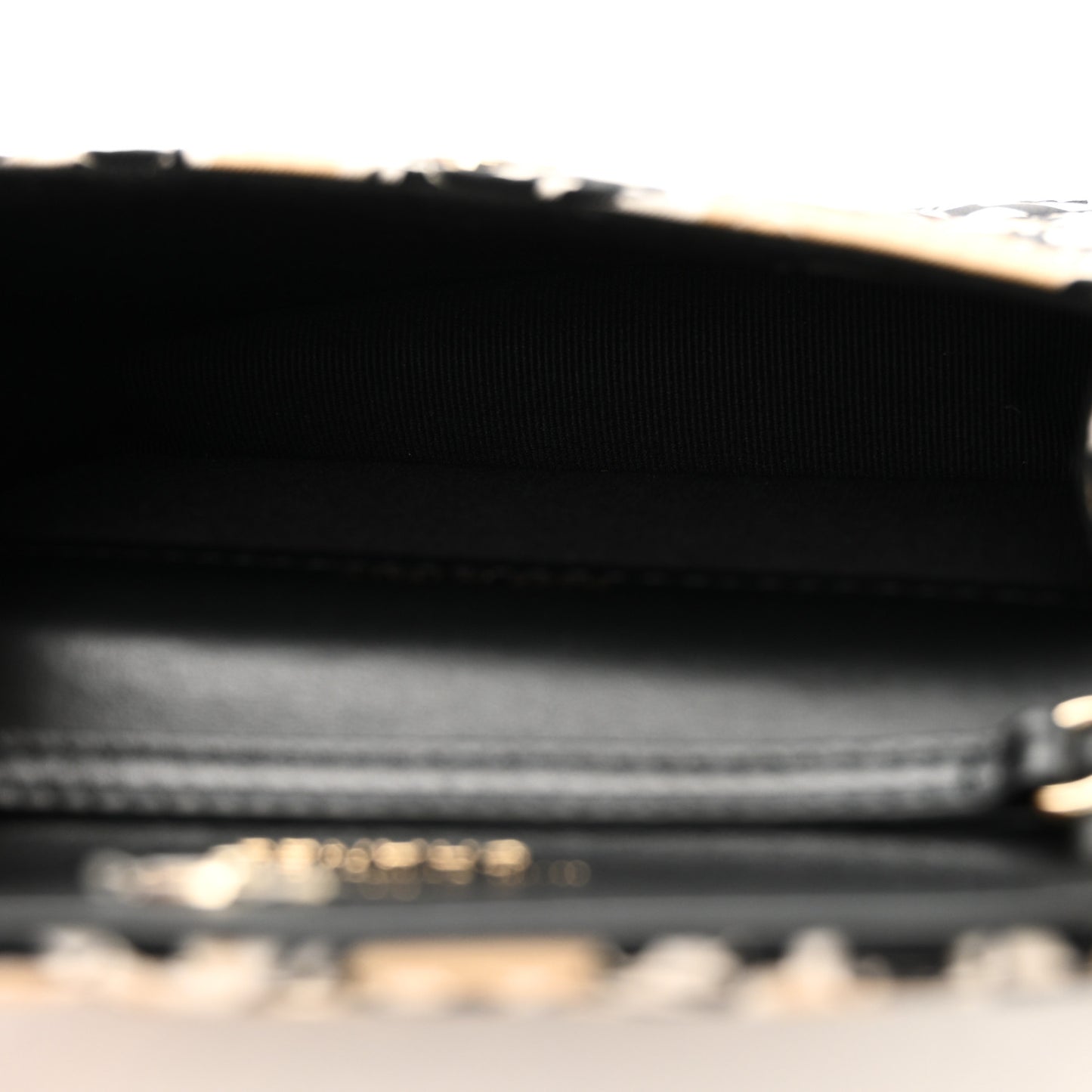 Canvas Check Flag Printed CC Clutch With Chain Beige Multicolor