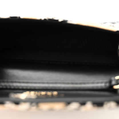 Chanel Canvas Check Flag Printed CC Clutch With Chain Beige Multicolor 5 of 11