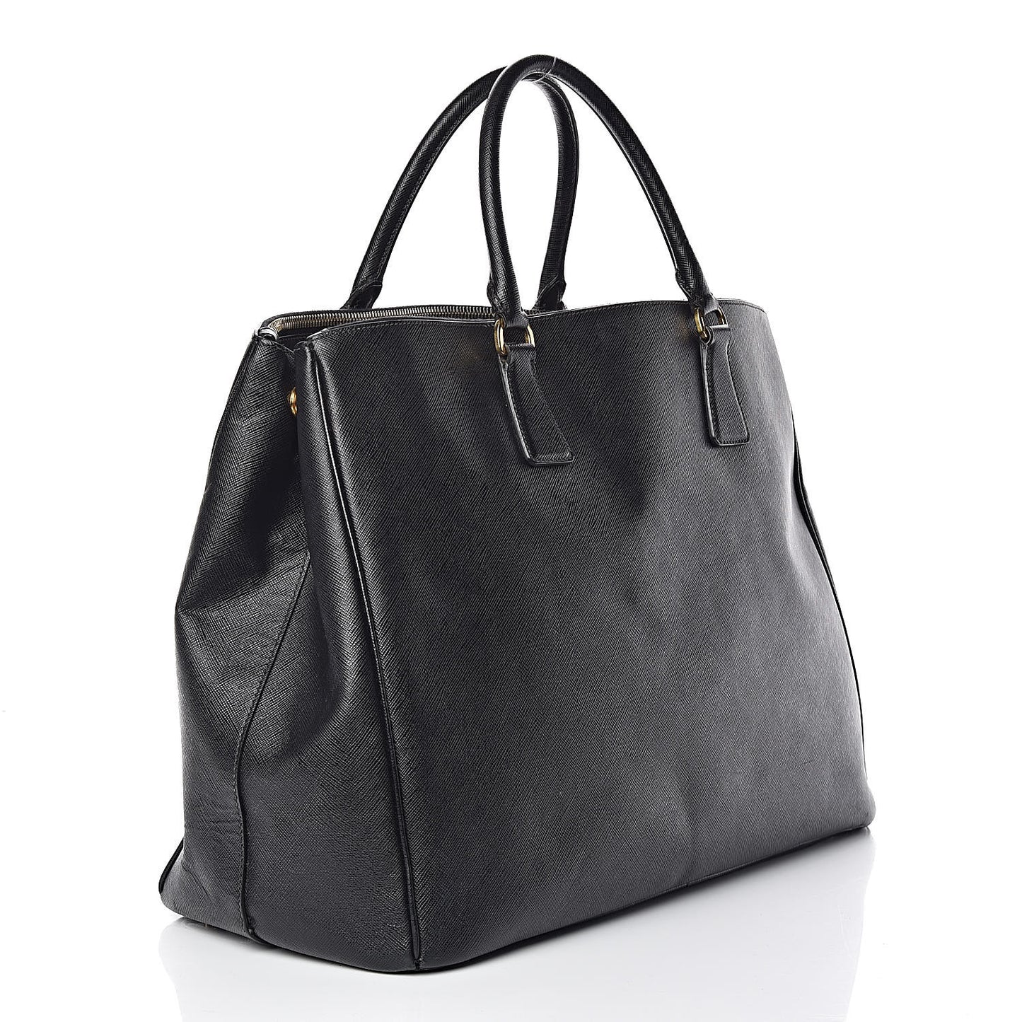 Saffiano Lux Extra Large Galleria Double Zip Tote Black