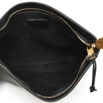 Christian Dior Calfskin Embossed Logo Zip Clutch Black 4 of 4