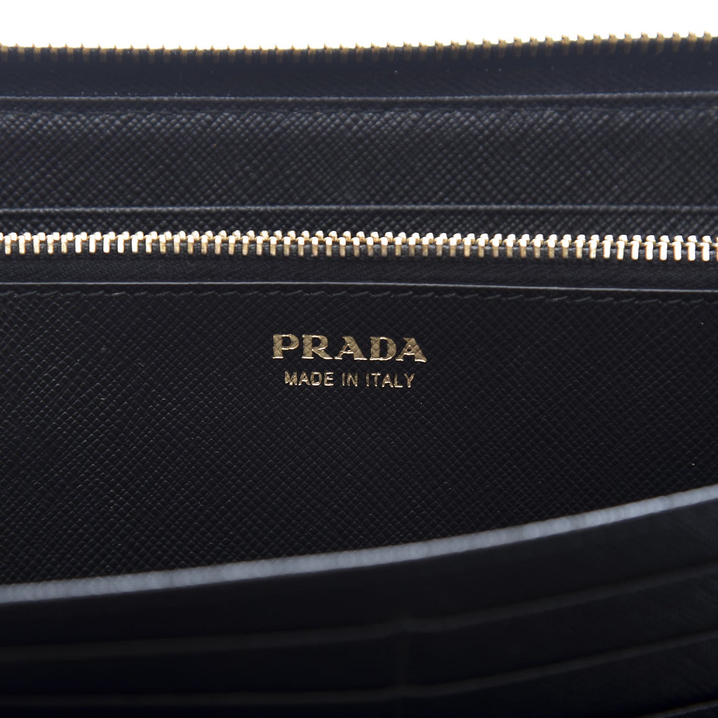 Saffiano Metal Large Zip Around Travel Wallet Black