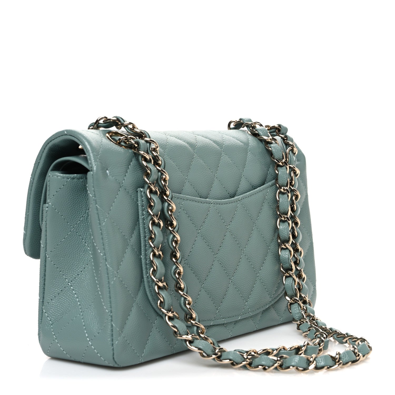 Chanel Caviar Quilted Small Double Flap Light Blue 3 of 10