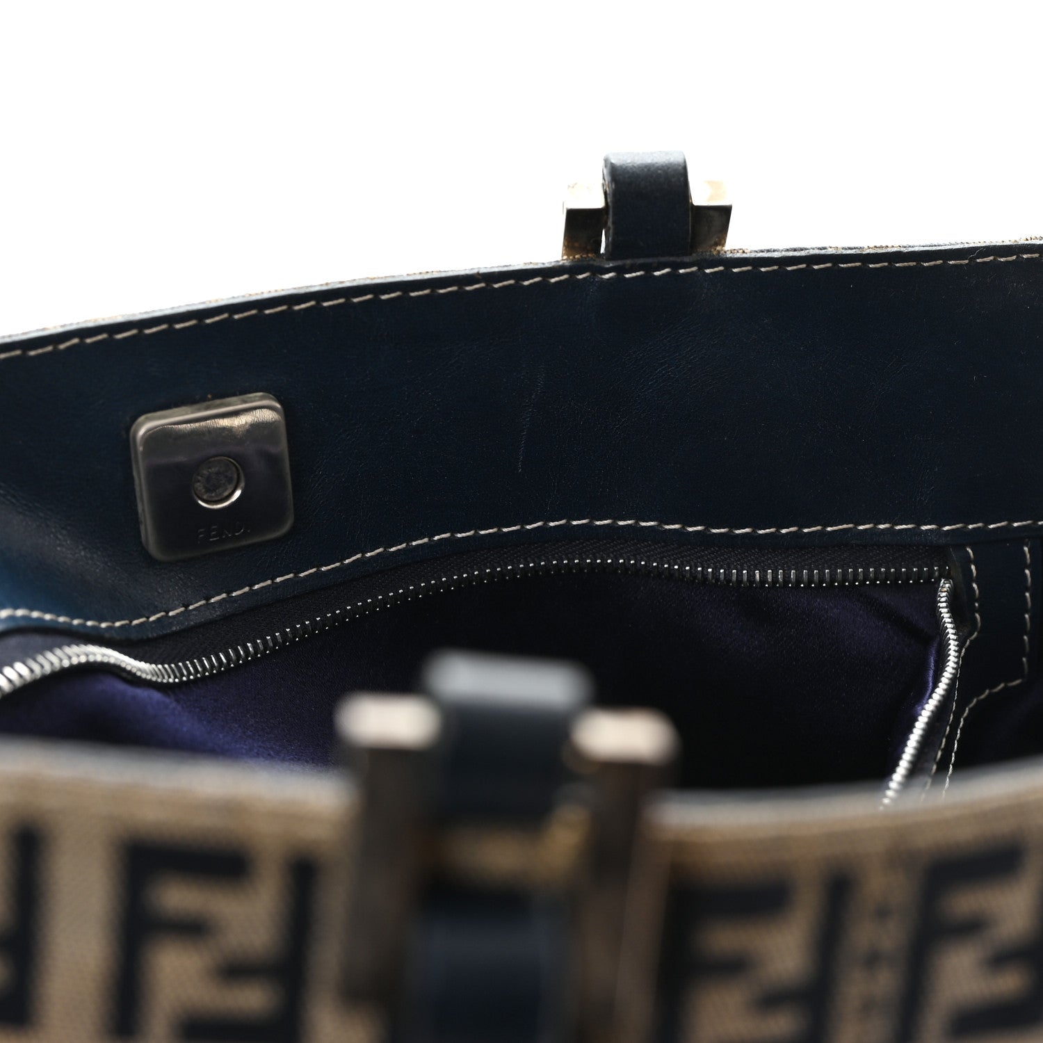Fendi Zucchino Shopping Tote Navy 7 of 10