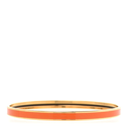 Hermes Enamel Printed Extra Narrow Plain Bracelet 70 Orange 3 of 6