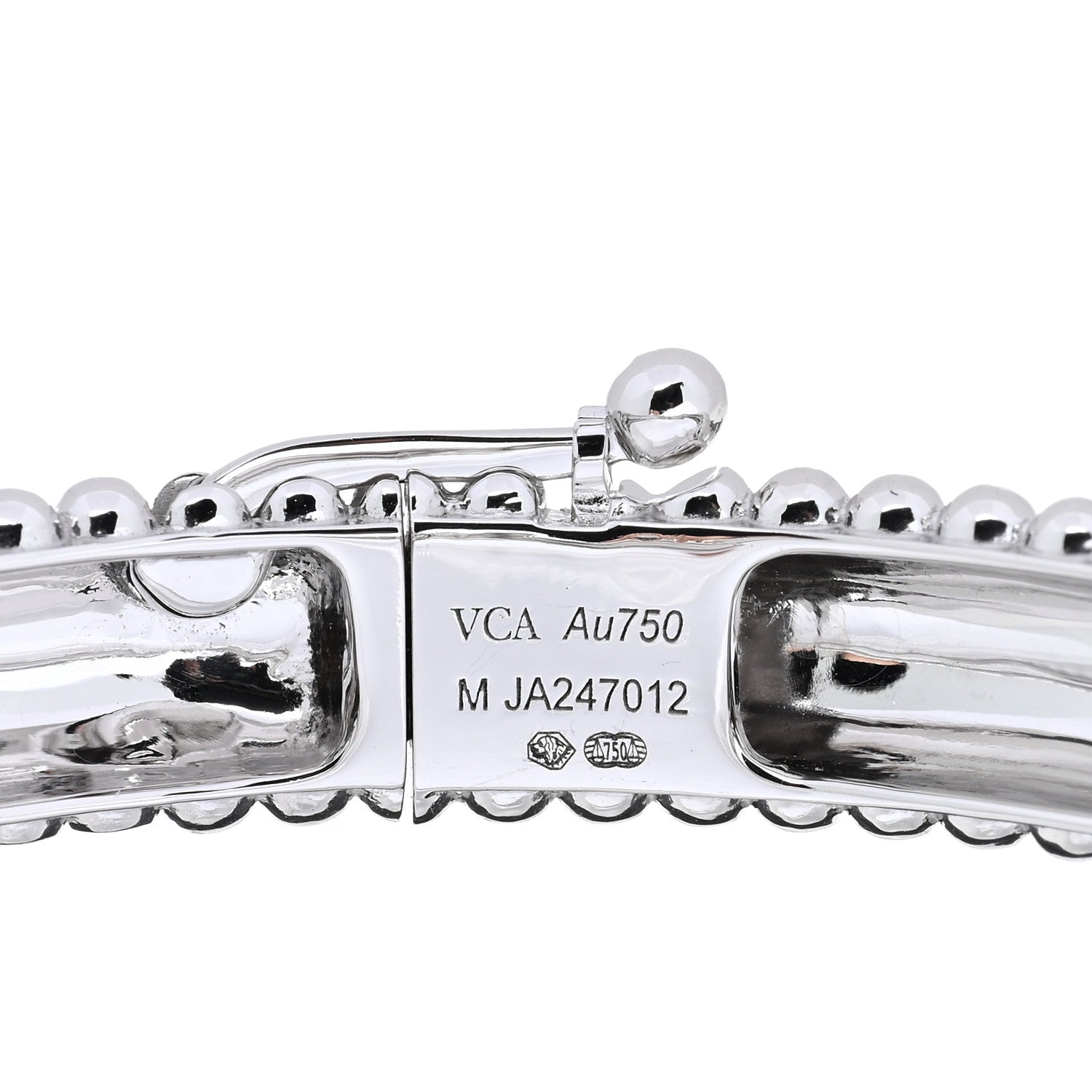Van Cleef & Arpels 18K White Gold Perlee Pearls of Gold 5 Row Bracelet M 3 of 4