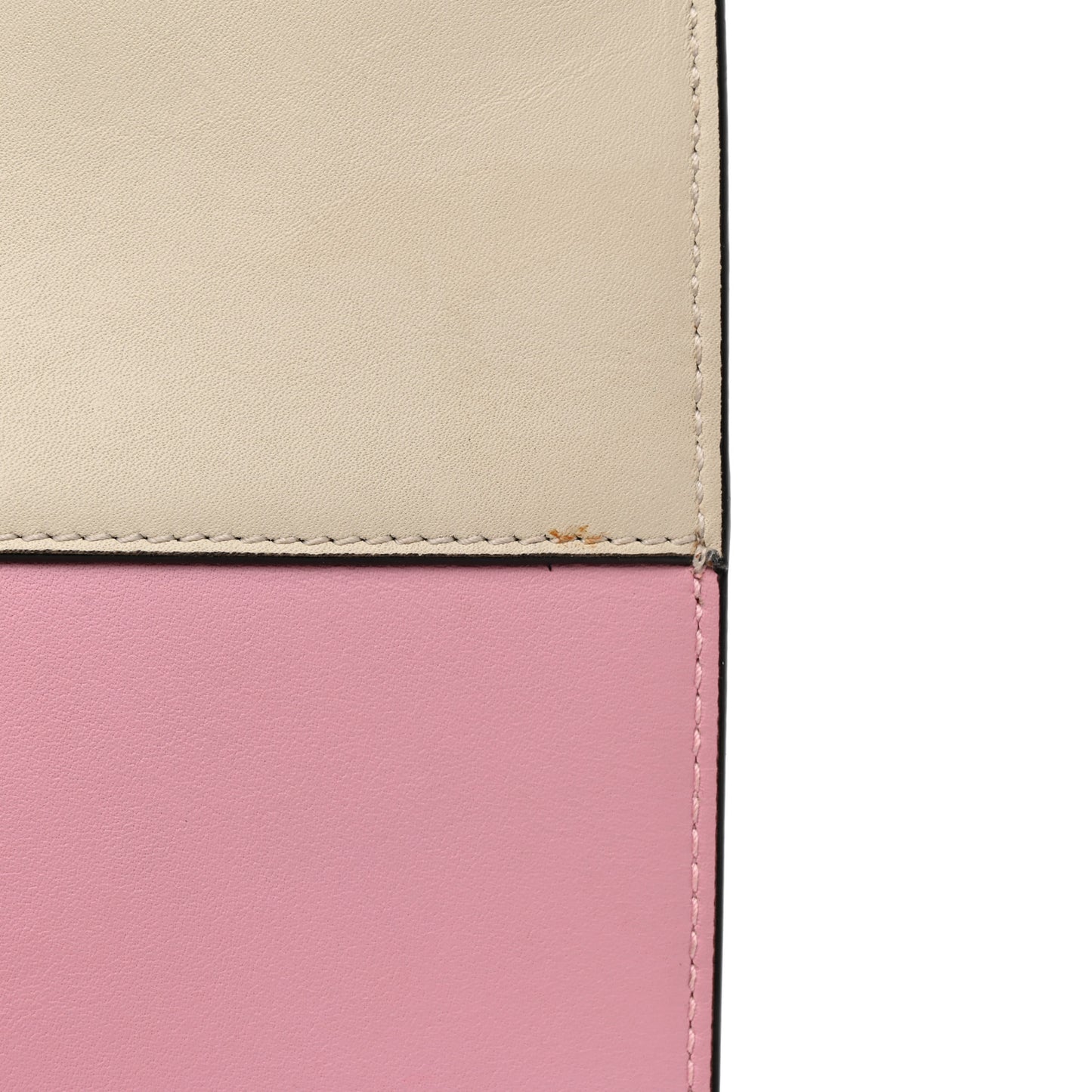 Calfskin Striped Oversized Bee Zip Pouch White Pink Red
