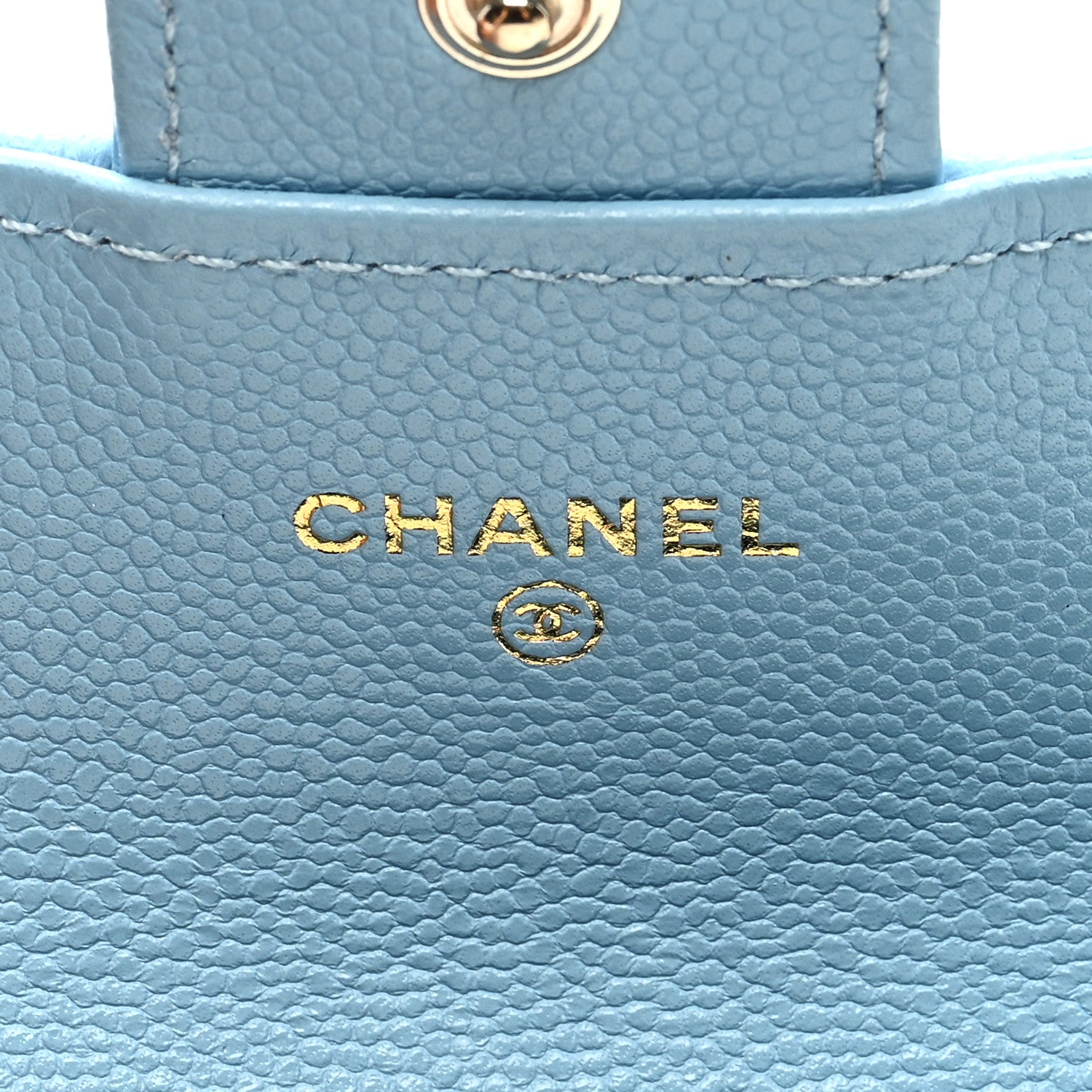 Chanel Caviar Quilted Flap Card Holder Wallet Light Blue 6 of 8
