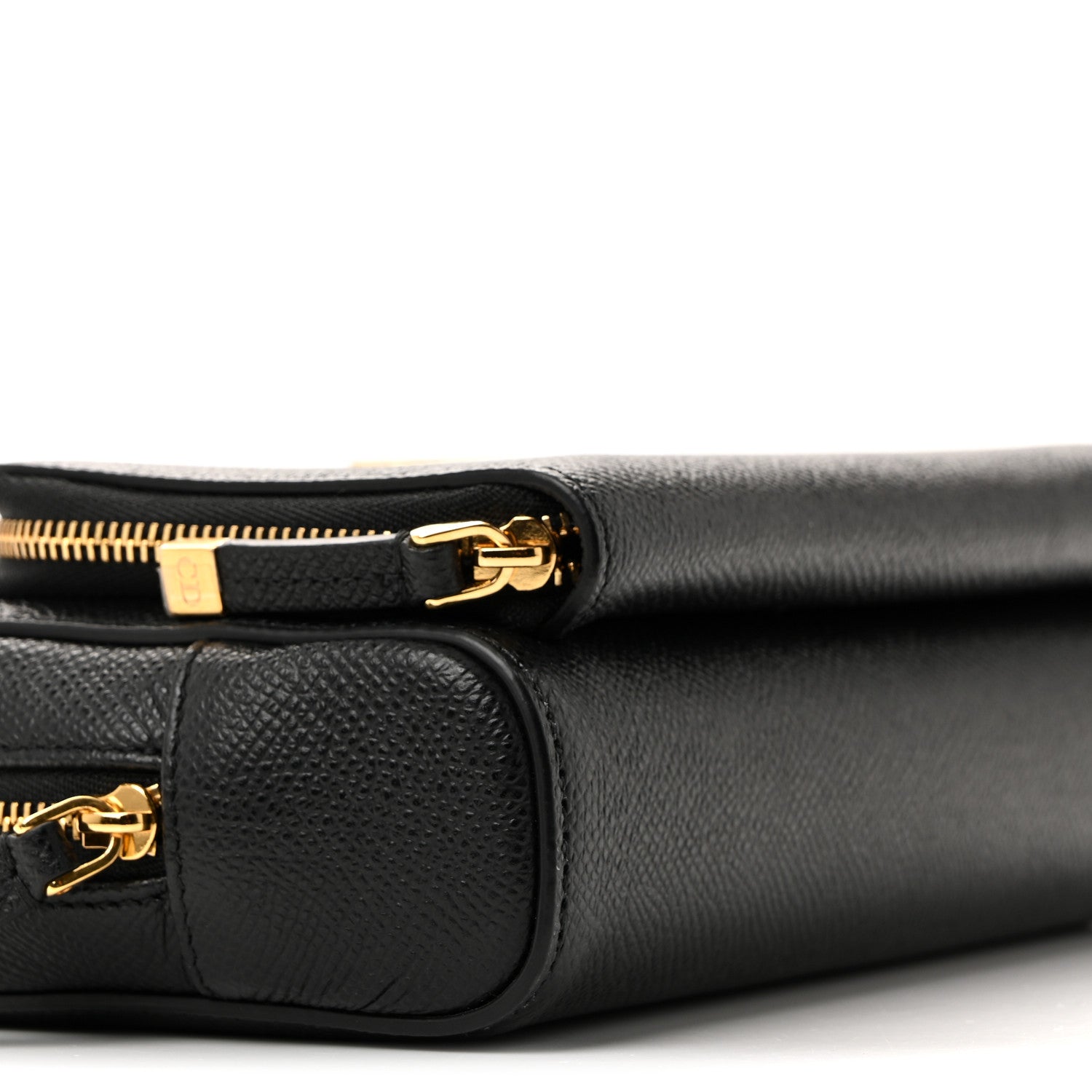 Christian Dior Grained Calfskin Caro Double Pouch Black 10 of 12