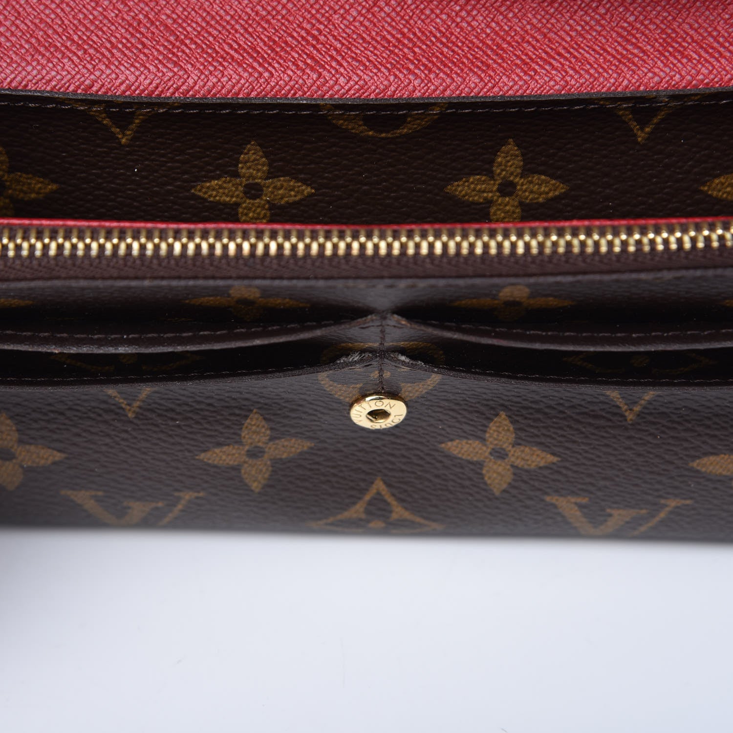 Louis Vuitton Monogram Emilie Wallet Red 9 of 14