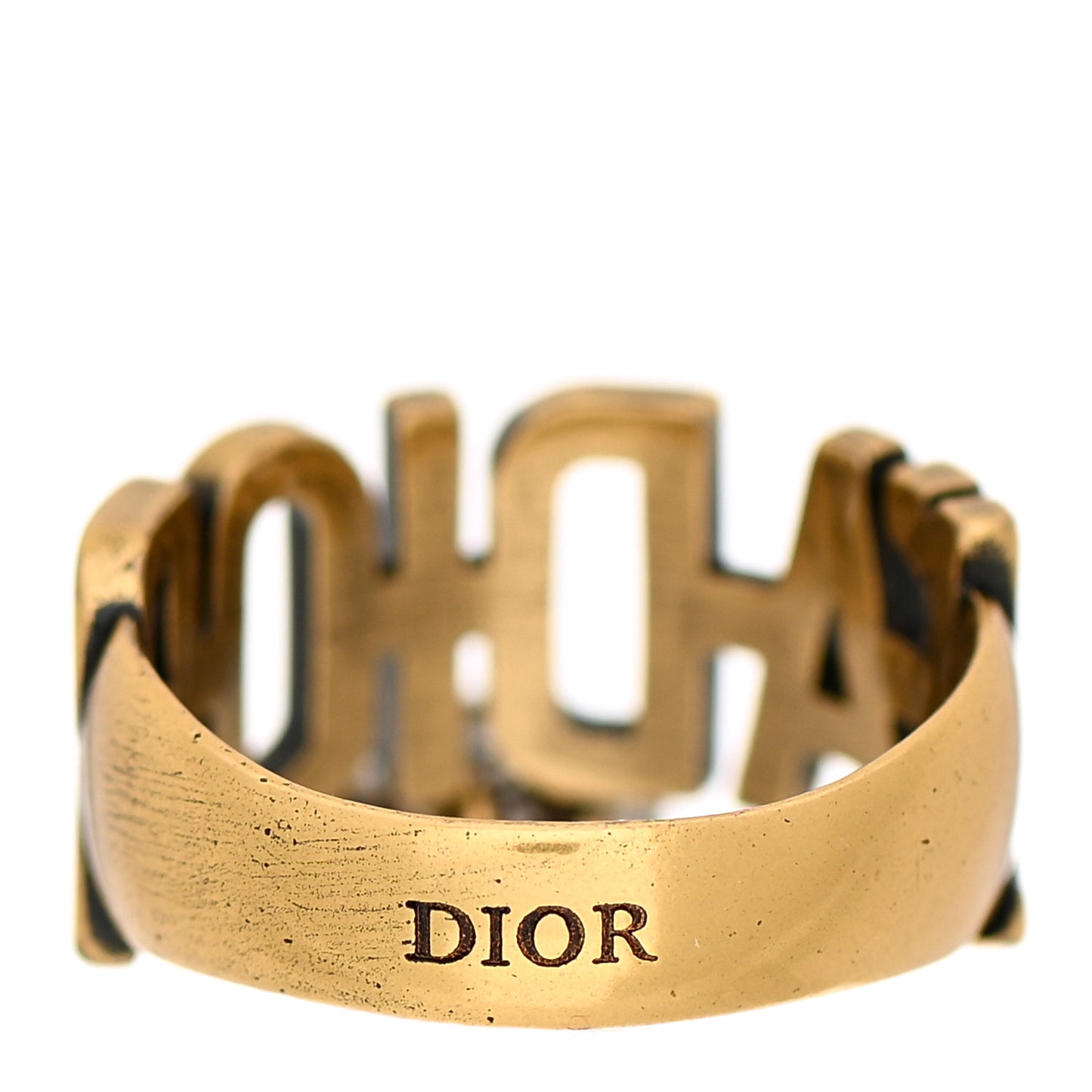 Metal J'Adior Crystal Heart Charm Ring L Gold