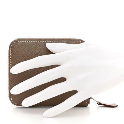 Hermes Epsom Silk'in Compact Wallet Etoupe 2 of 8