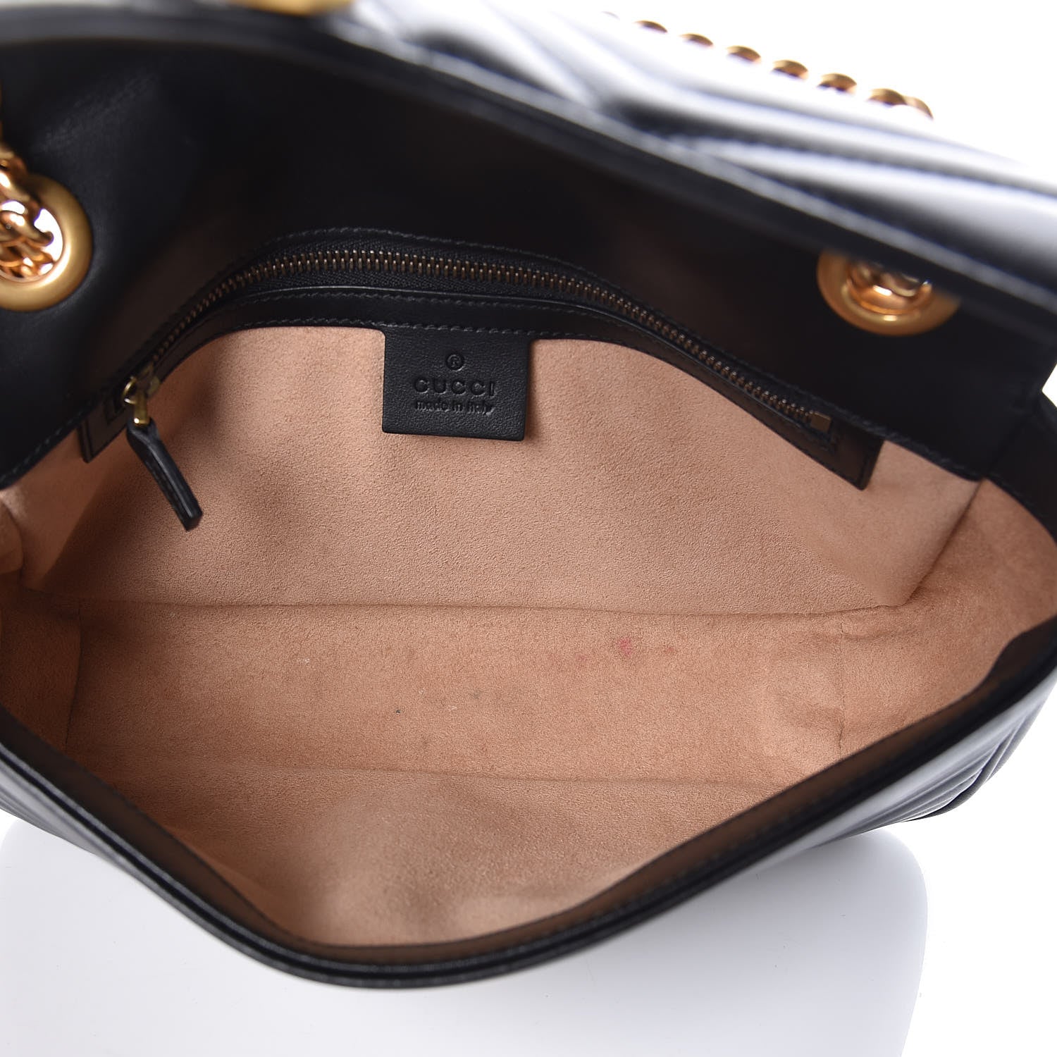 Gucci Calfskin Matelasse Small GG Marmont Shoulder Bag Black 5 of 11