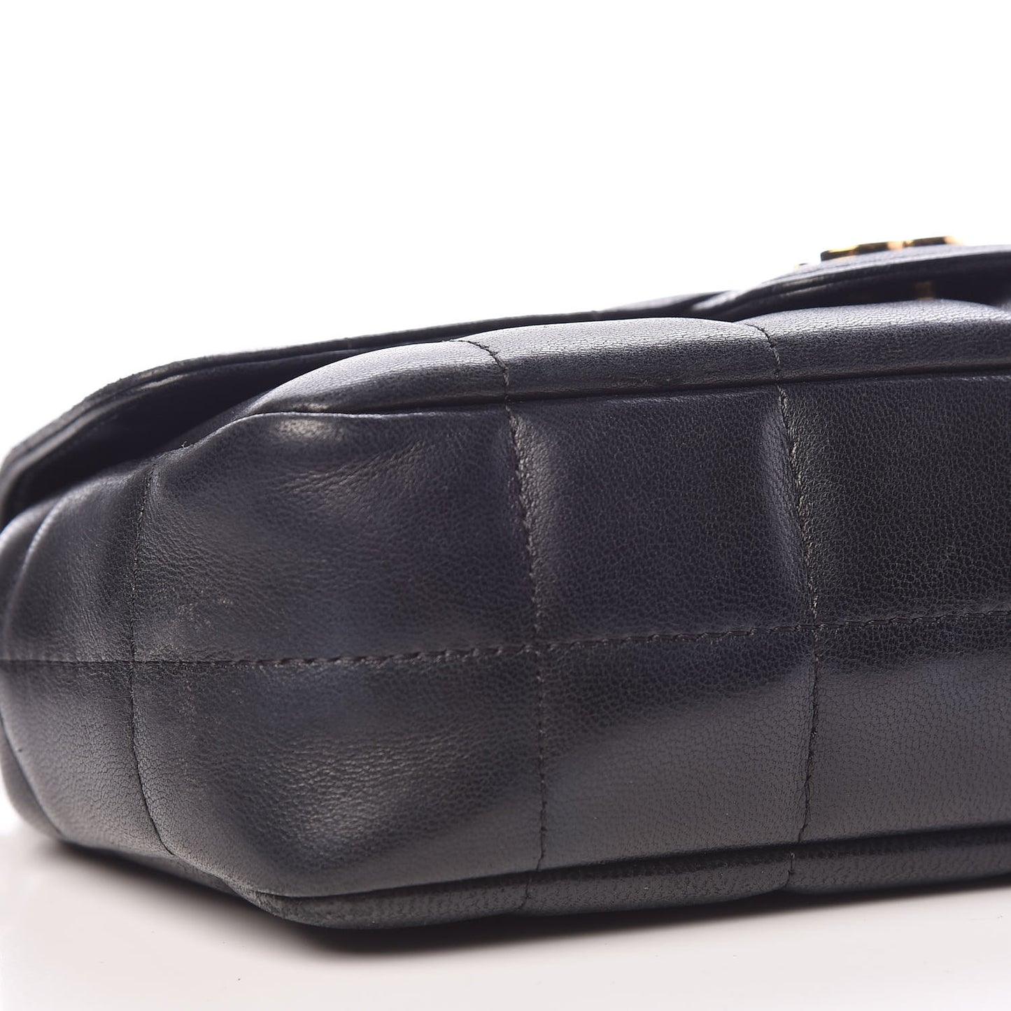 Lambskin Quilted Mini Chocolate Bar Camellia Flap Black