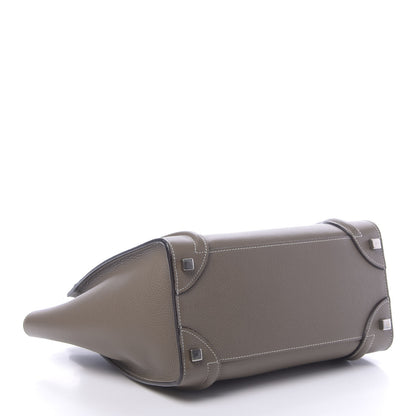Celine Drummed Calfskin Micro Luggage Souris 4 of 9