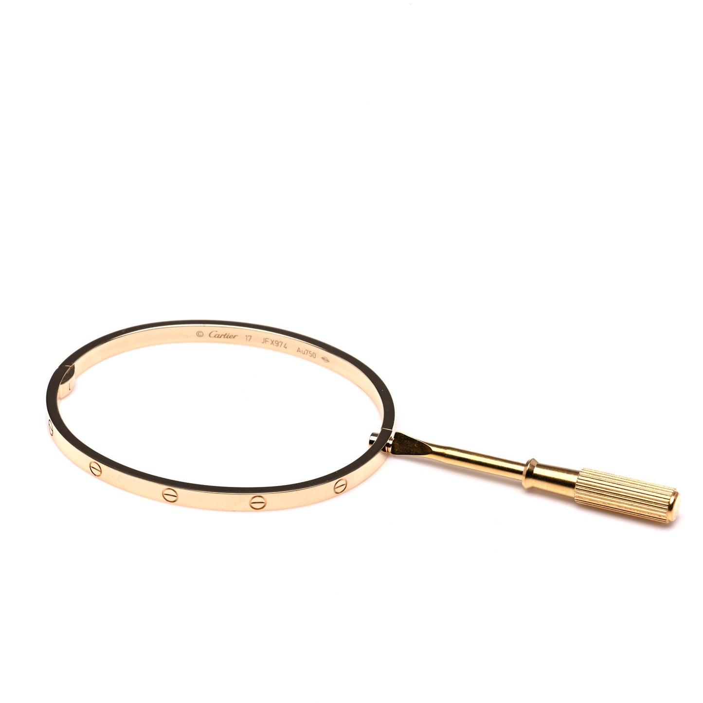 18K Yellow Gold Small LOVE Bracelet 17