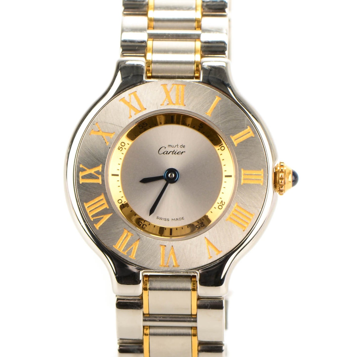 Stainless Steel 18K Yellow Gold 28mm Must De 21 Quartz Watch