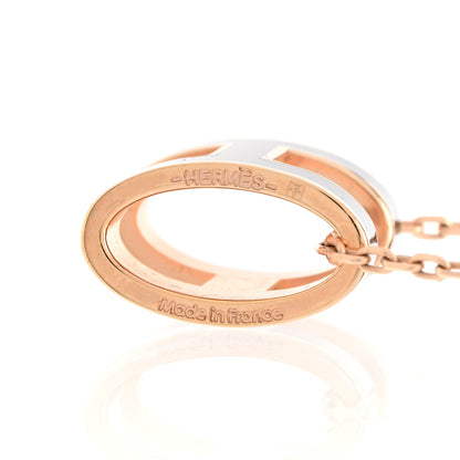 Hermes Lacquered Rose Gold Pop H Pendant Necklace Black 6 of 7