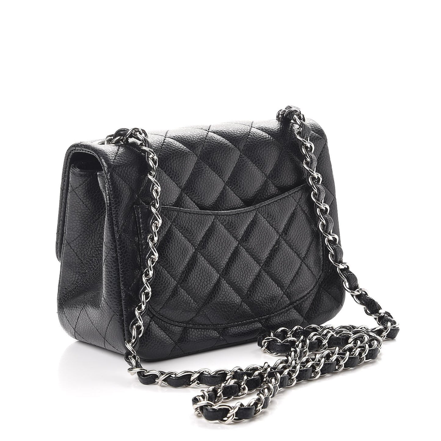Caviar Quilted Mini Square Flap Black