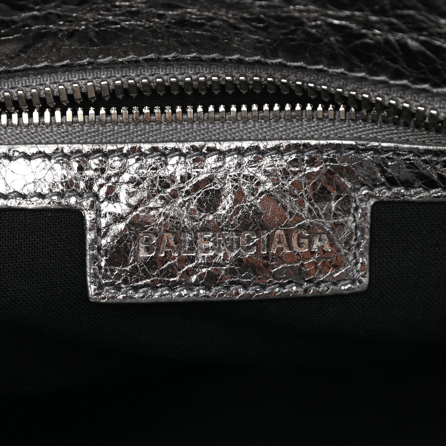 Balenciaga Agneau Arena Crystal Neo Cagole Handbag XS Silver 6 of 10