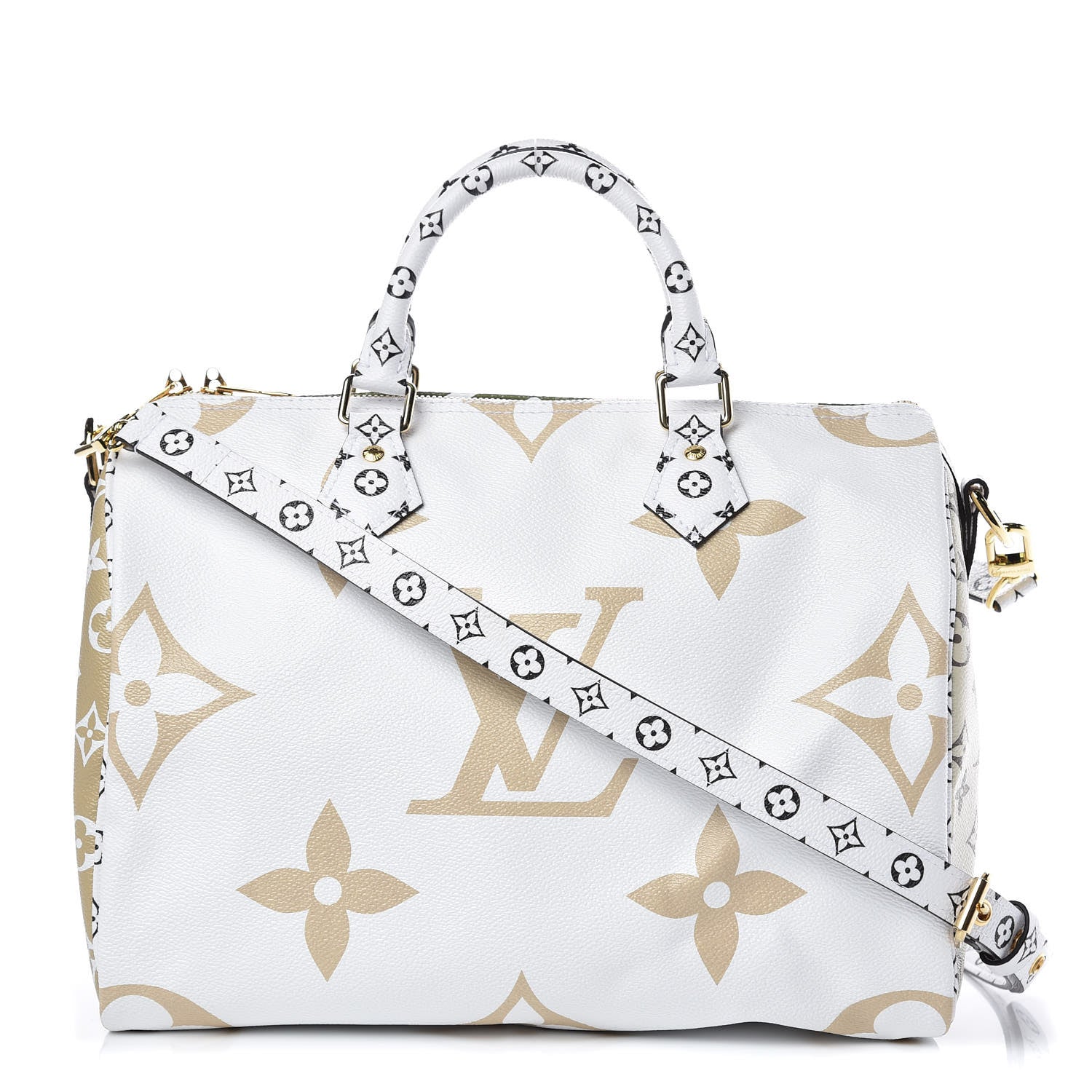 Louis Vuitton Monogram Giant Speedy Bandouliere 30 Kaki Beige 1 of 9