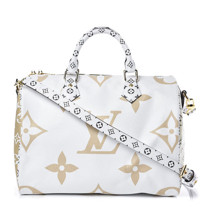 Louis Vuitton Monogram Giant Speedy Bandouliere 30 Kaki Beige 1 of 9