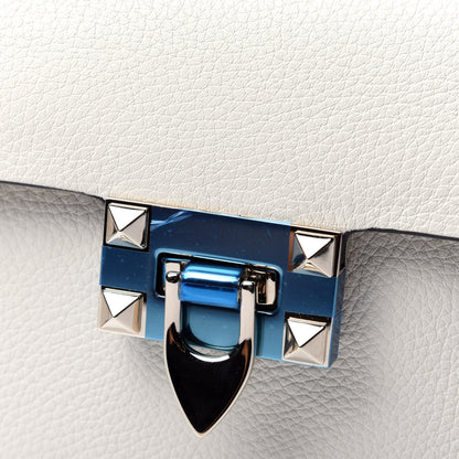 Valentino Garavani Pebbled Calfskin Small Rockstud Overlay Flap Shoulder Bag Light Ivory 10 of 10