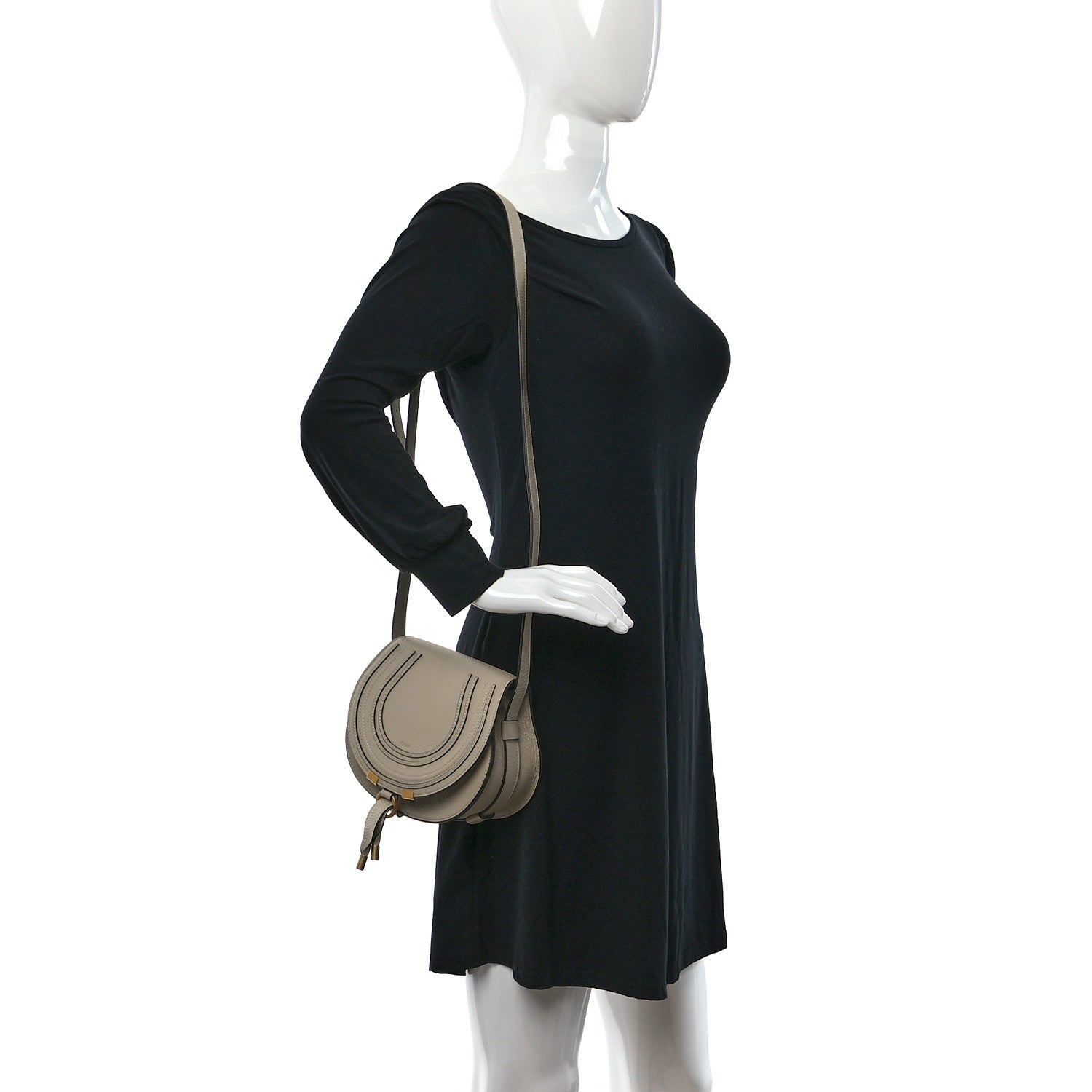 Chloe Grained Calfskin Small Marcie Saddle Bag Root Beige 2 of 9