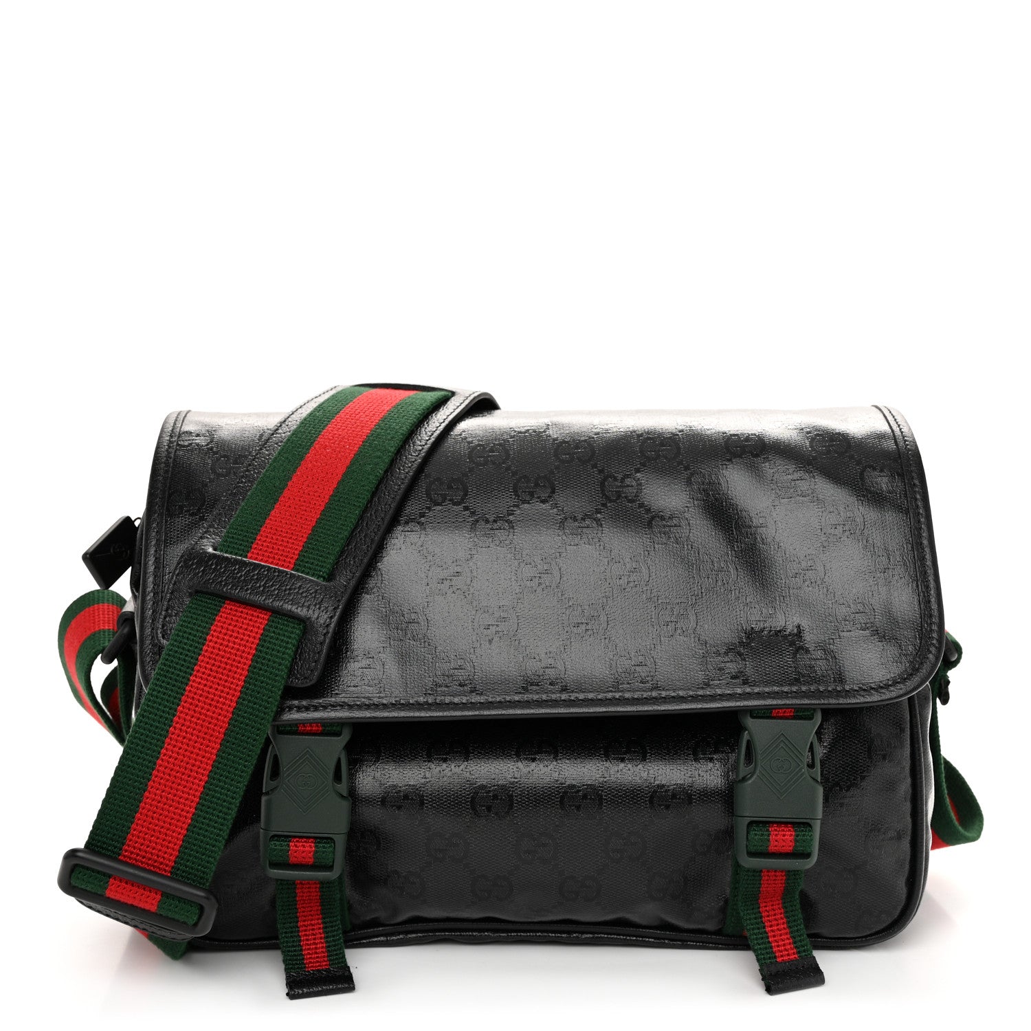 Gucci GG Crystal Messenger Bag Black 1 of 9