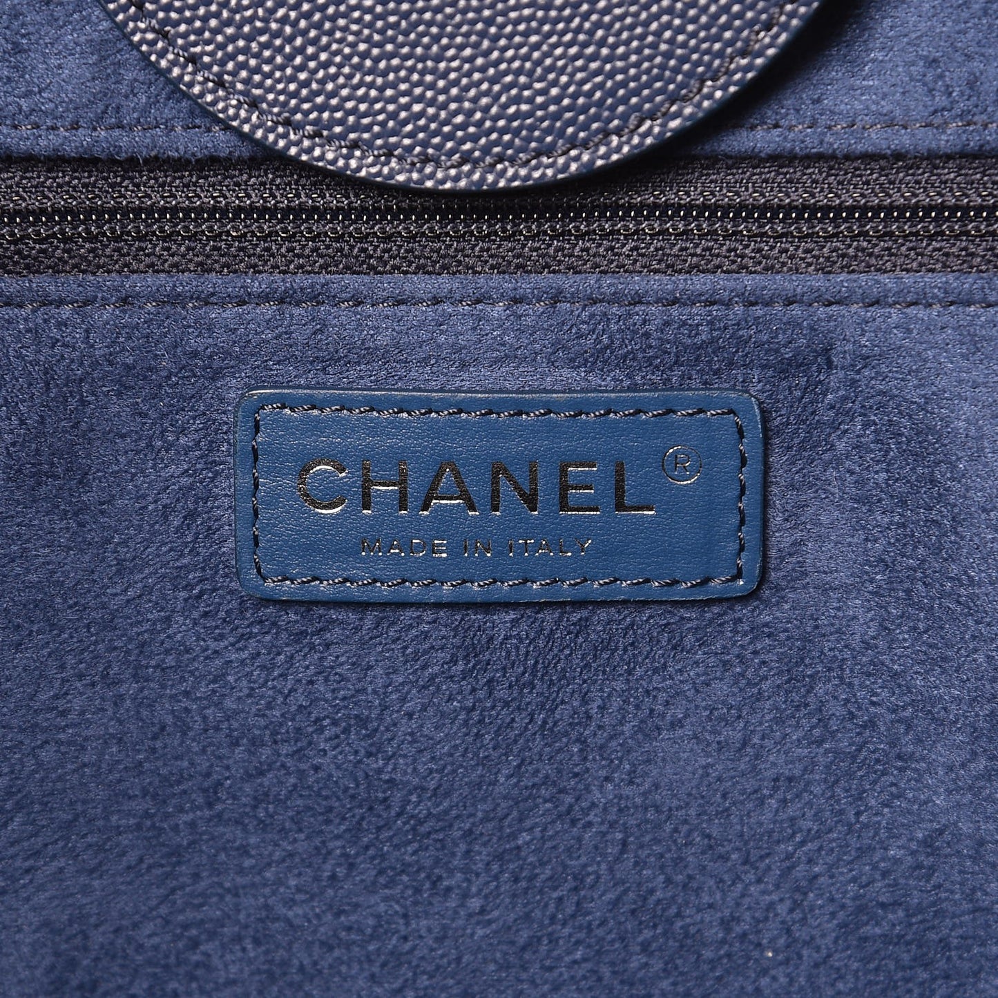Caviar Extra Large Studded Deauville Tote Navy