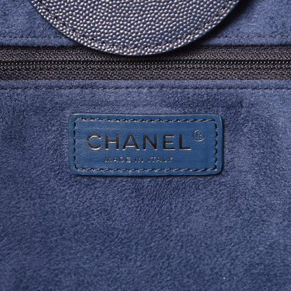 Chanel Caviar Extra Large Studded Deauville Tote Navy 7 of 8